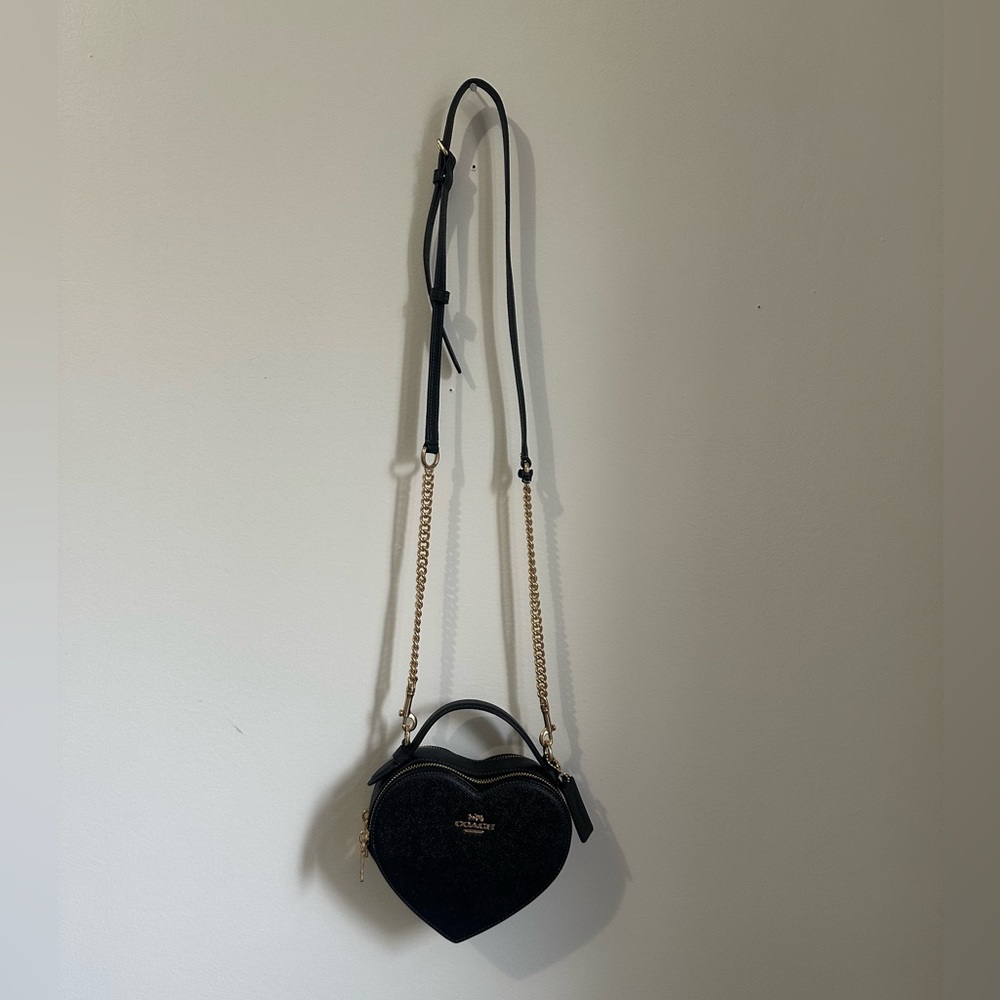 Coach Black Heart-Shaped Crossbody Bag